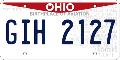 OH license plate GIH2127