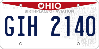OH license plate GIH2140