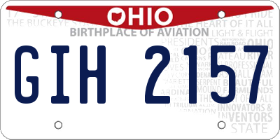 OH license plate GIH2157
