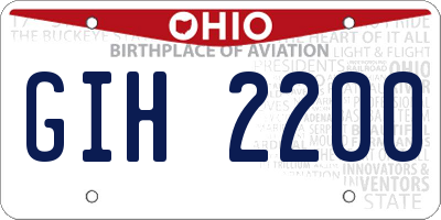 OH license plate GIH2200