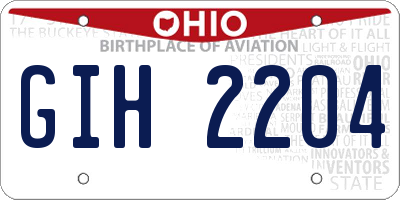 OH license plate GIH2204