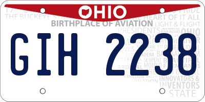OH license plate GIH2238