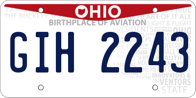 OH license plate GIH2243