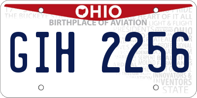 OH license plate GIH2256