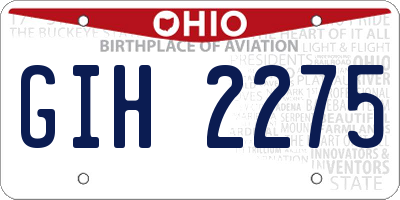 OH license plate GIH2275