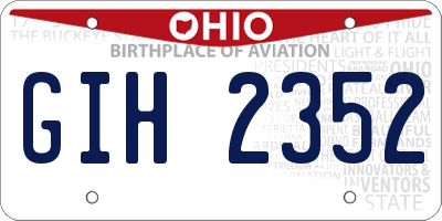 OH license plate GIH2352