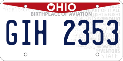 OH license plate GIH2353