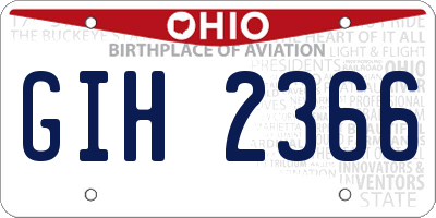 OH license plate GIH2366