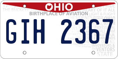 OH license plate GIH2367