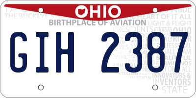 OH license plate GIH2387