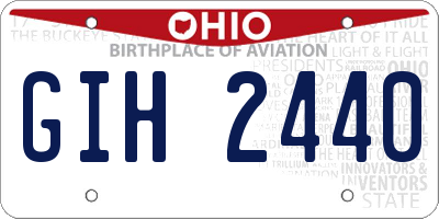 OH license plate GIH2440
