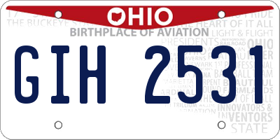OH license plate GIH2531