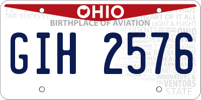 OH license plate GIH2576