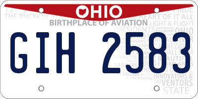 OH license plate GIH2583