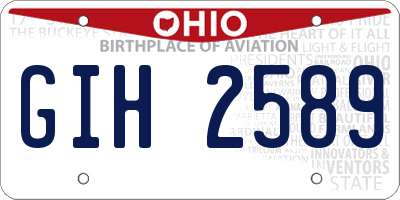 OH license plate GIH2589