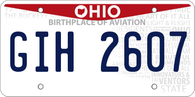 OH license plate GIH2607