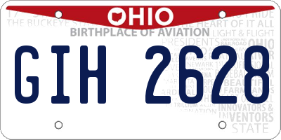 OH license plate GIH2628