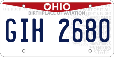 OH license plate GIH2680