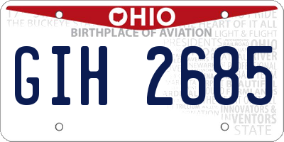 OH license plate GIH2685