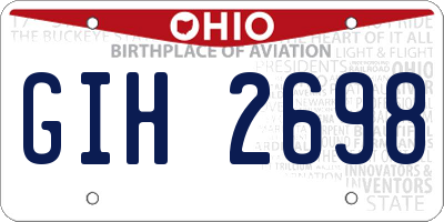 OH license plate GIH2698