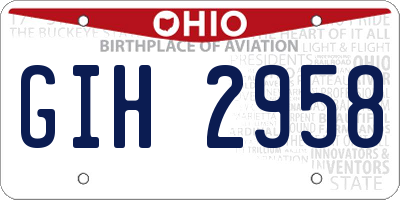 OH license plate GIH2958