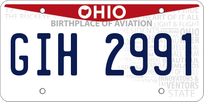 OH license plate GIH2991