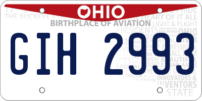 OH license plate GIH2993