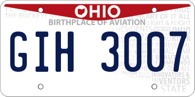 OH license plate GIH3007