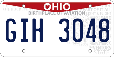 OH license plate GIH3048