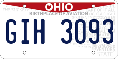 OH license plate GIH3093