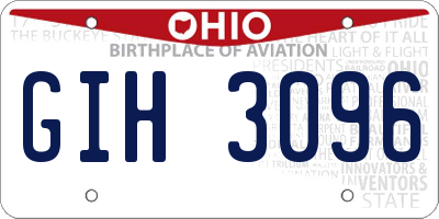 OH license plate GIH3096