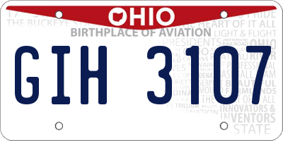 OH license plate GIH3107