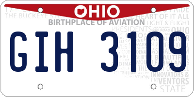 OH license plate GIH3109