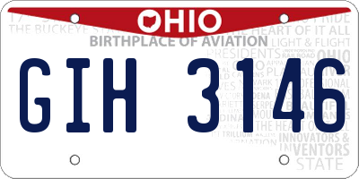 OH license plate GIH3146