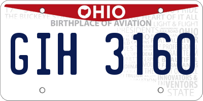 OH license plate GIH3160