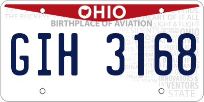 OH license plate GIH3168