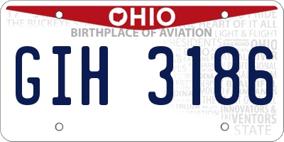 OH license plate GIH3186