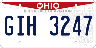 OH license plate GIH3247