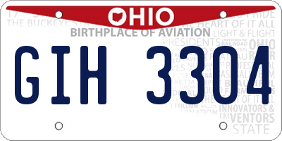 OH license plate GIH3304
