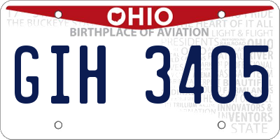 OH license plate GIH3405