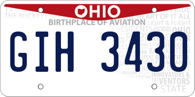 OH license plate GIH3430