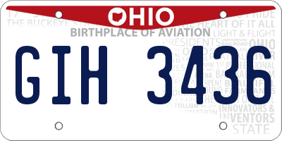 OH license plate GIH3436