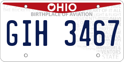 OH license plate GIH3467