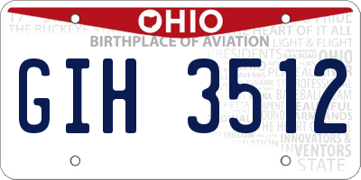 OH license plate GIH3512
