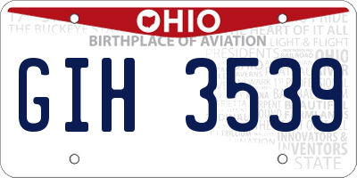 OH license plate GIH3539