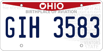 OH license plate GIH3583