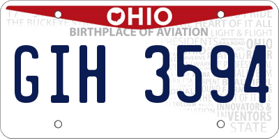 OH license plate GIH3594