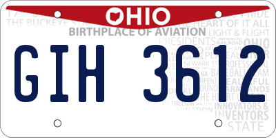 OH license plate GIH3612