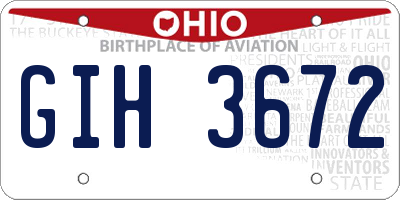 OH license plate GIH3672