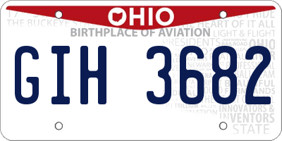 OH license plate GIH3682